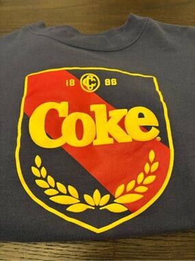 Coca-Cola Crest Sweatshirt Varsity Stripe Sleeve